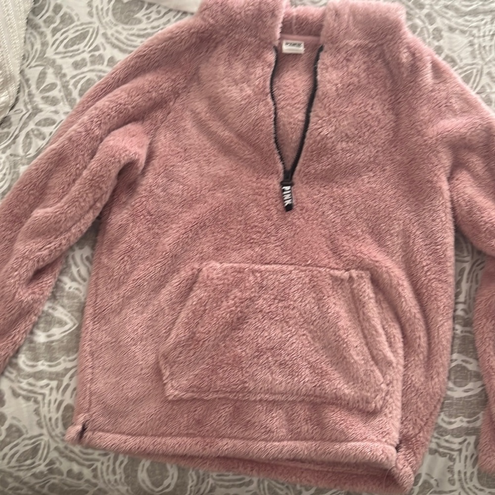Pink Victoria secret half zip hoodie